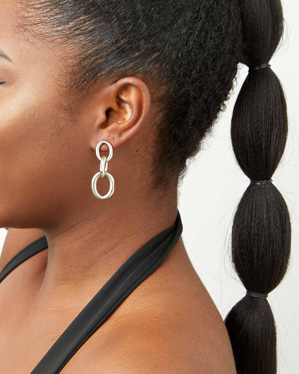 Silver Link Drop Earrings