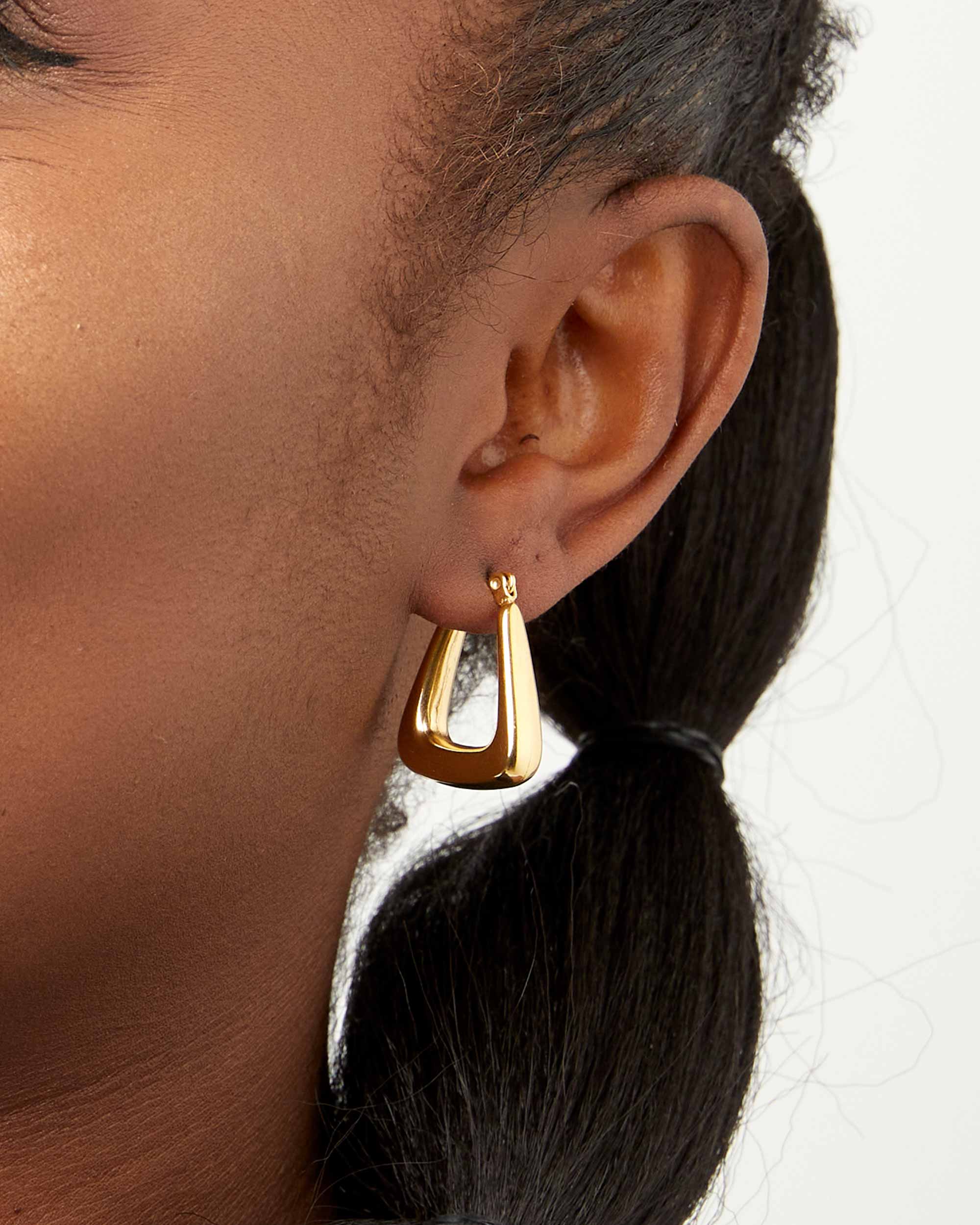 Chunky Hoop Earrings 18K Gold Plated U Shape Luxury Fashion Jewelry –  KesleyBoutique
