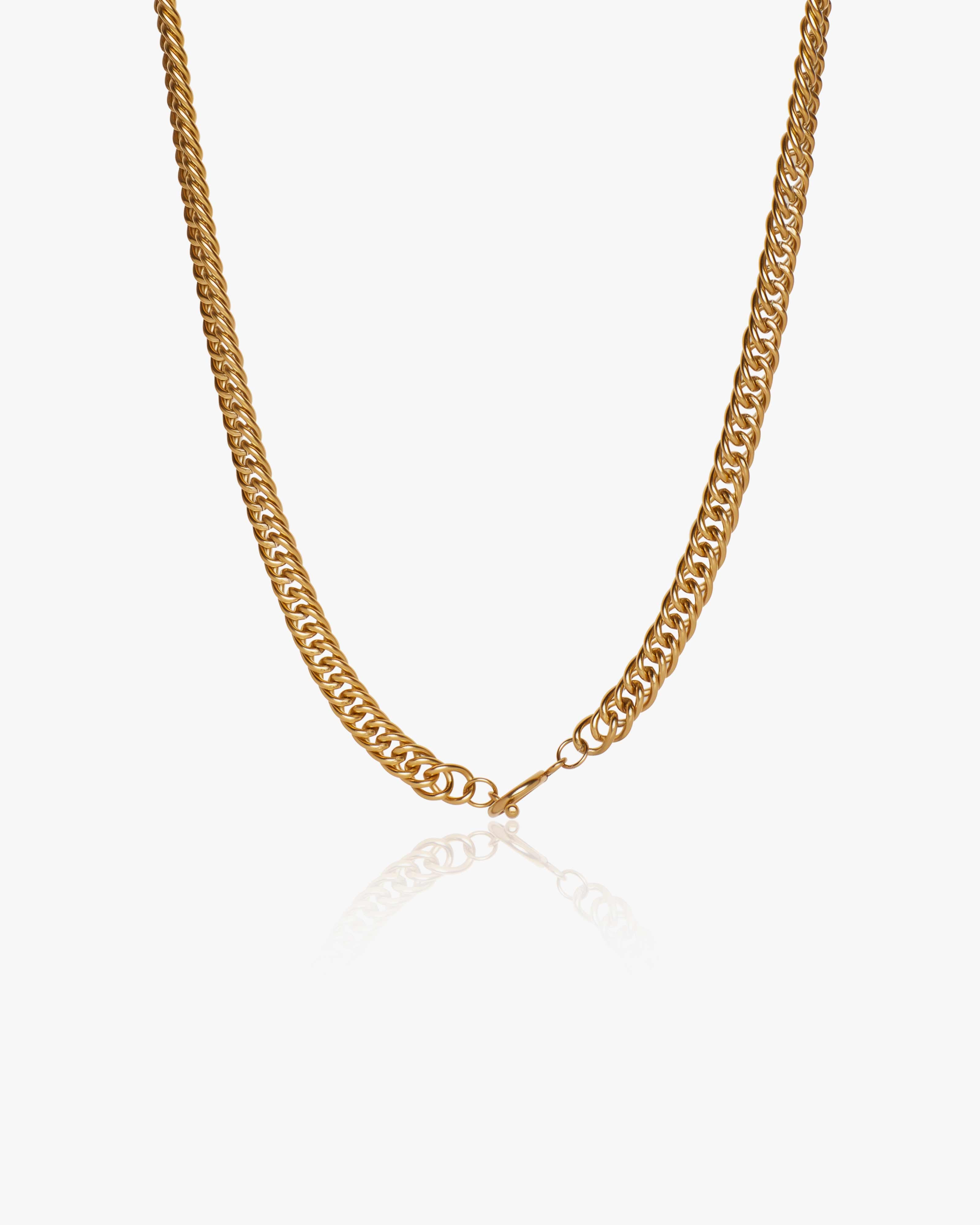 Gold Cuban T-Bar Chain Necklace Choker