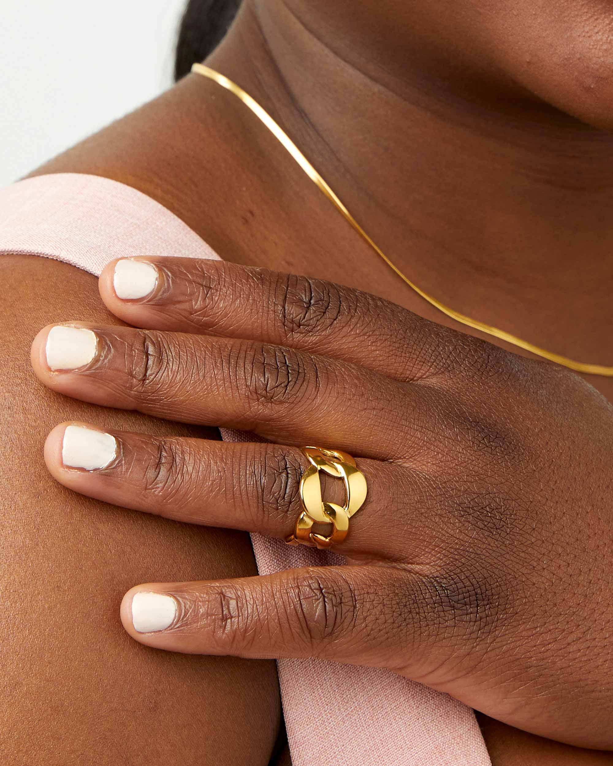 Gold Thick Cuban Chain Ring