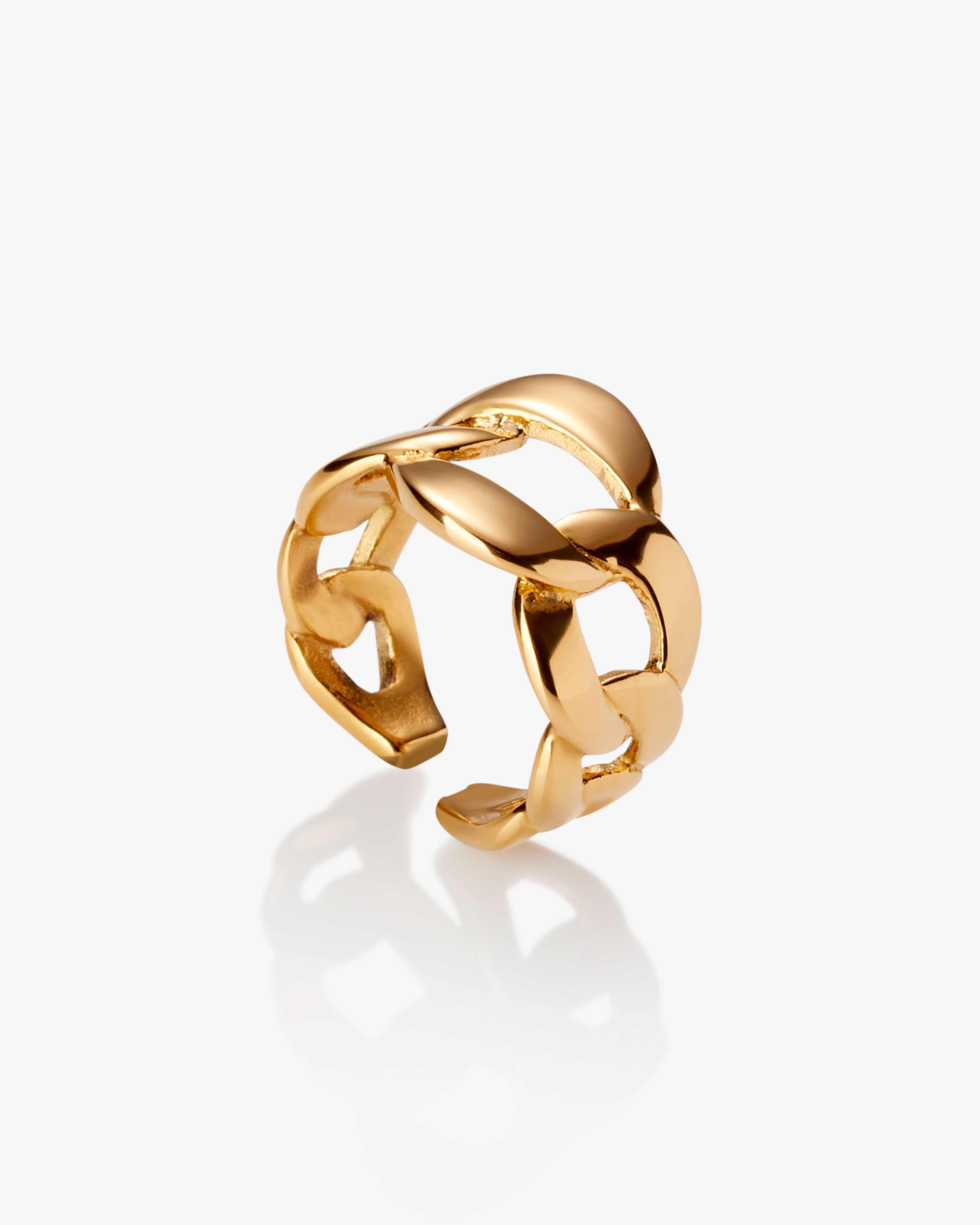 Gold Thick Cuban Chain Ring