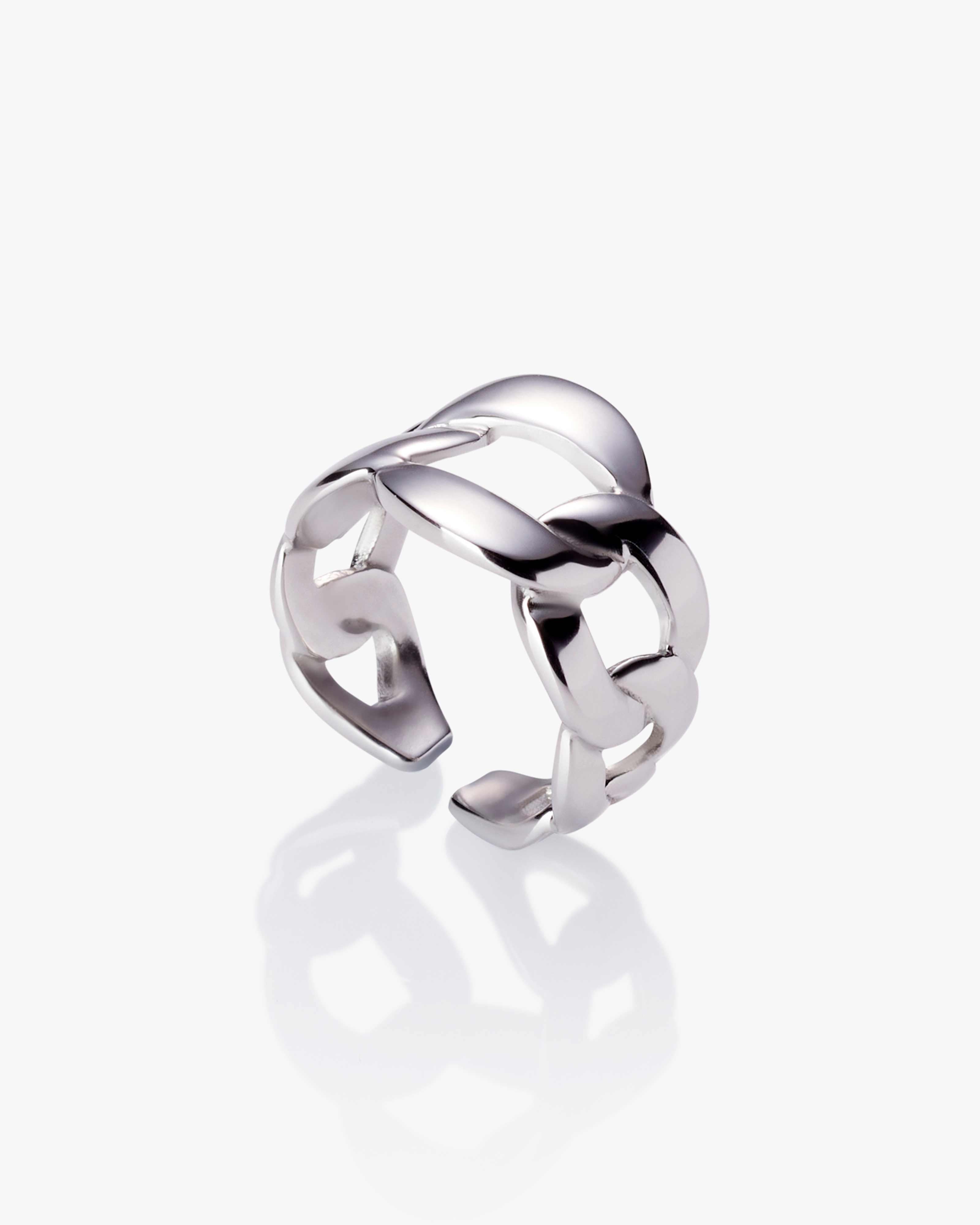 Silver Thick Cuban Chain Ring