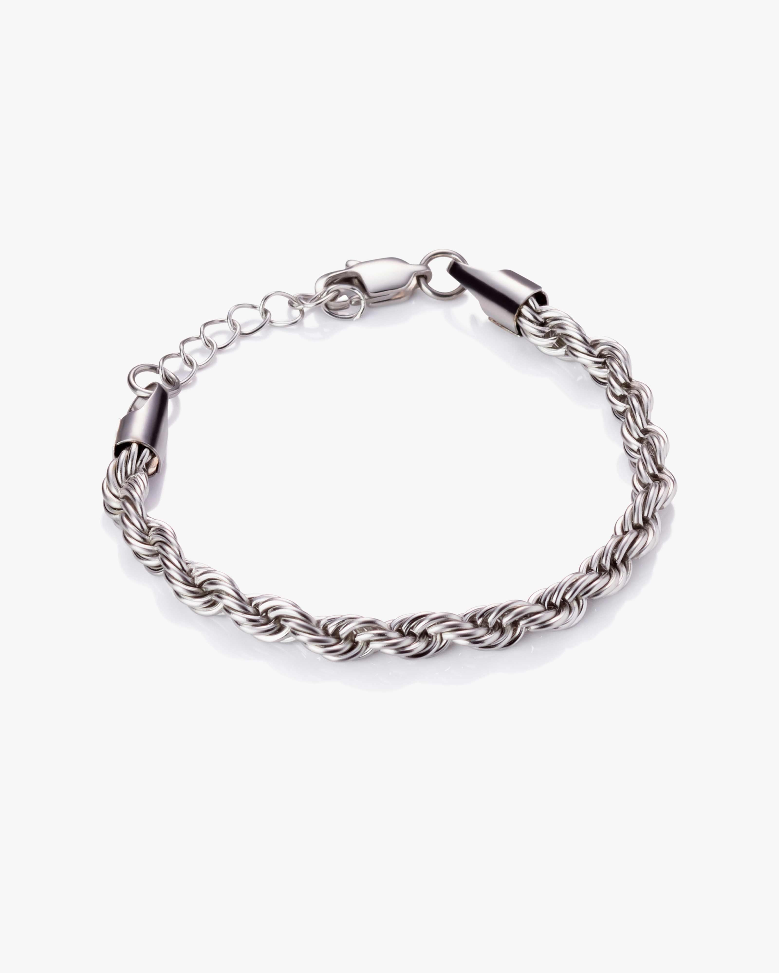 Silver Rope Chain Bracelet