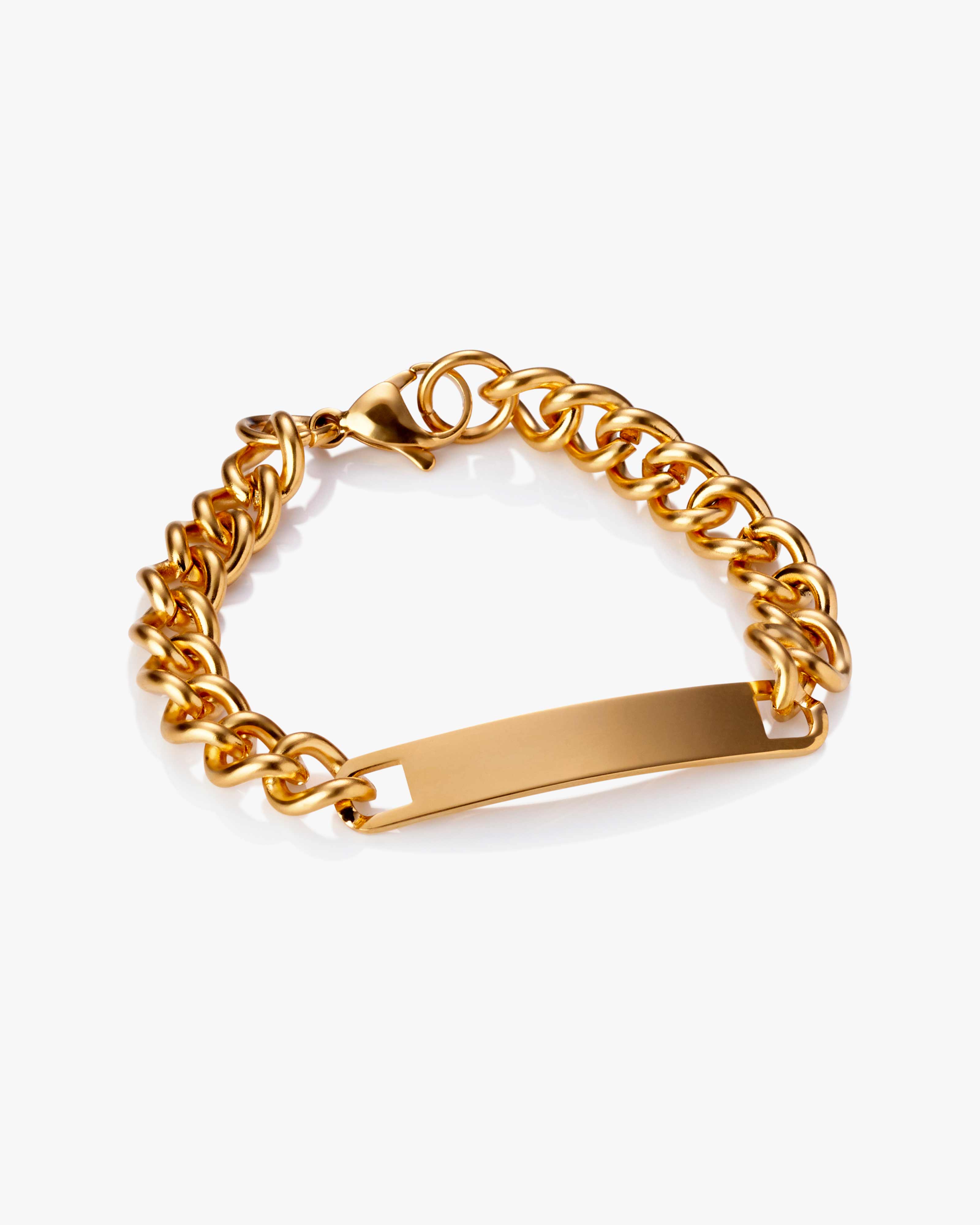Gold Blank Bar Cuban Bracelet
