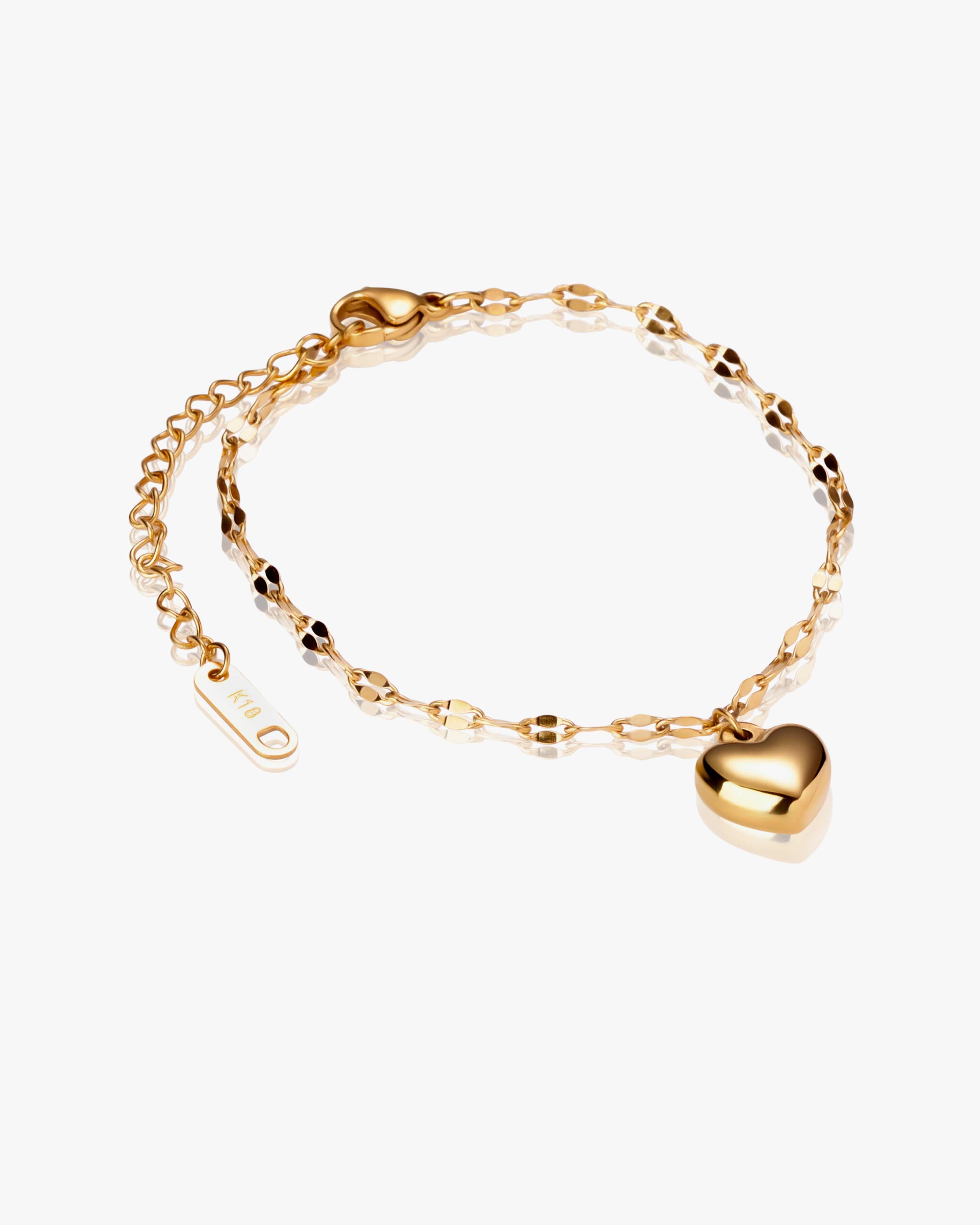 Gold Heart Pendant Bracelet