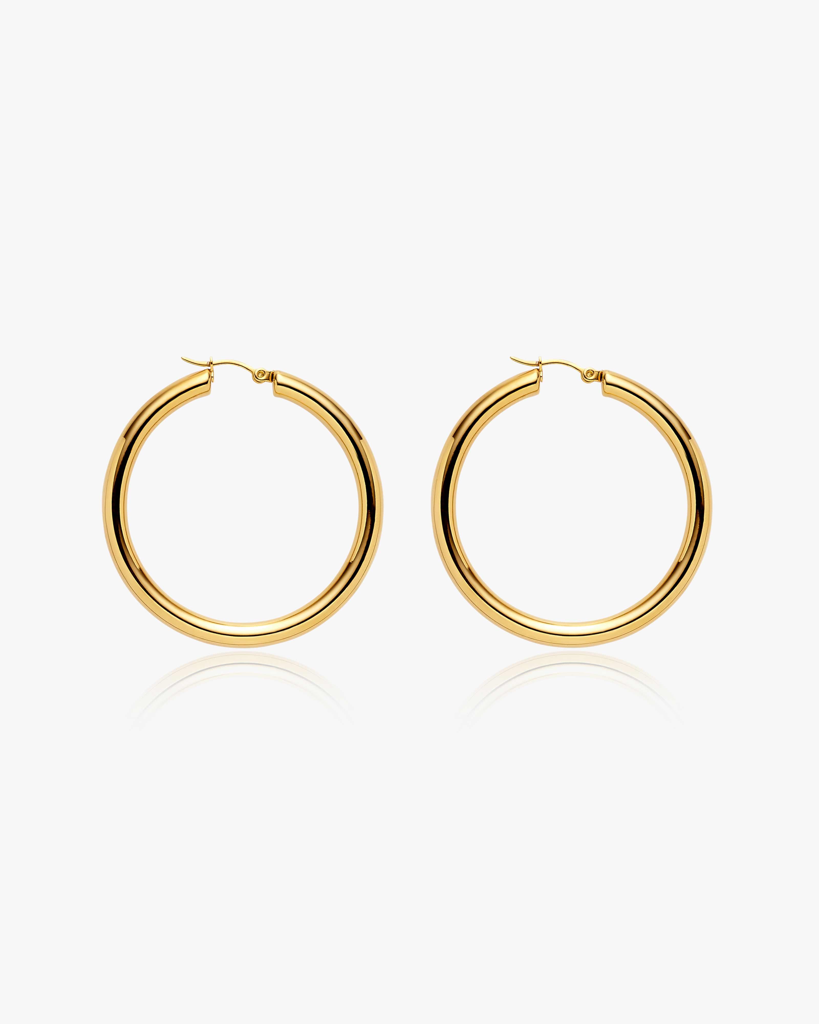 Thin Gold Hoop Earrings