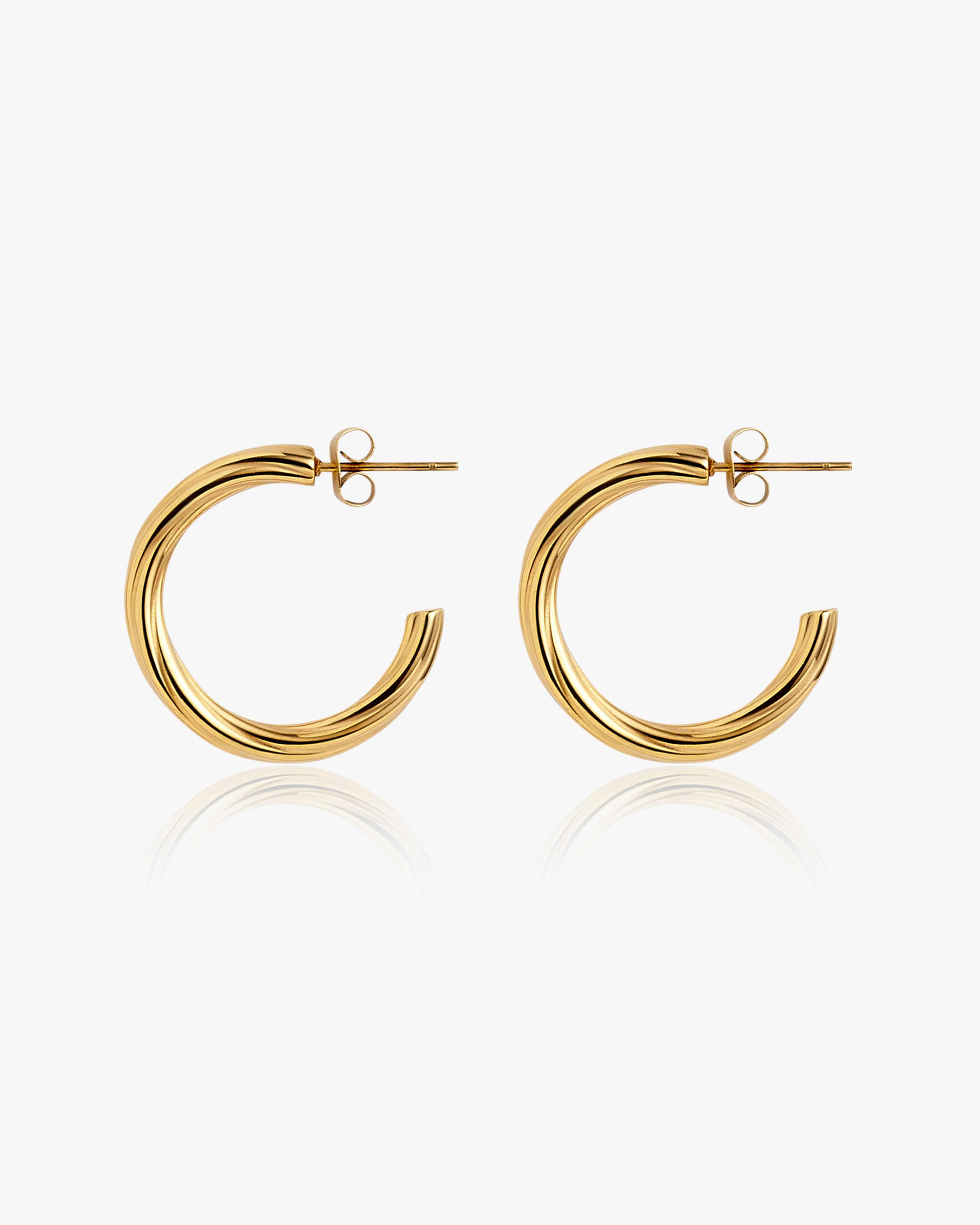 Gold Twisted C Shaped Earrings