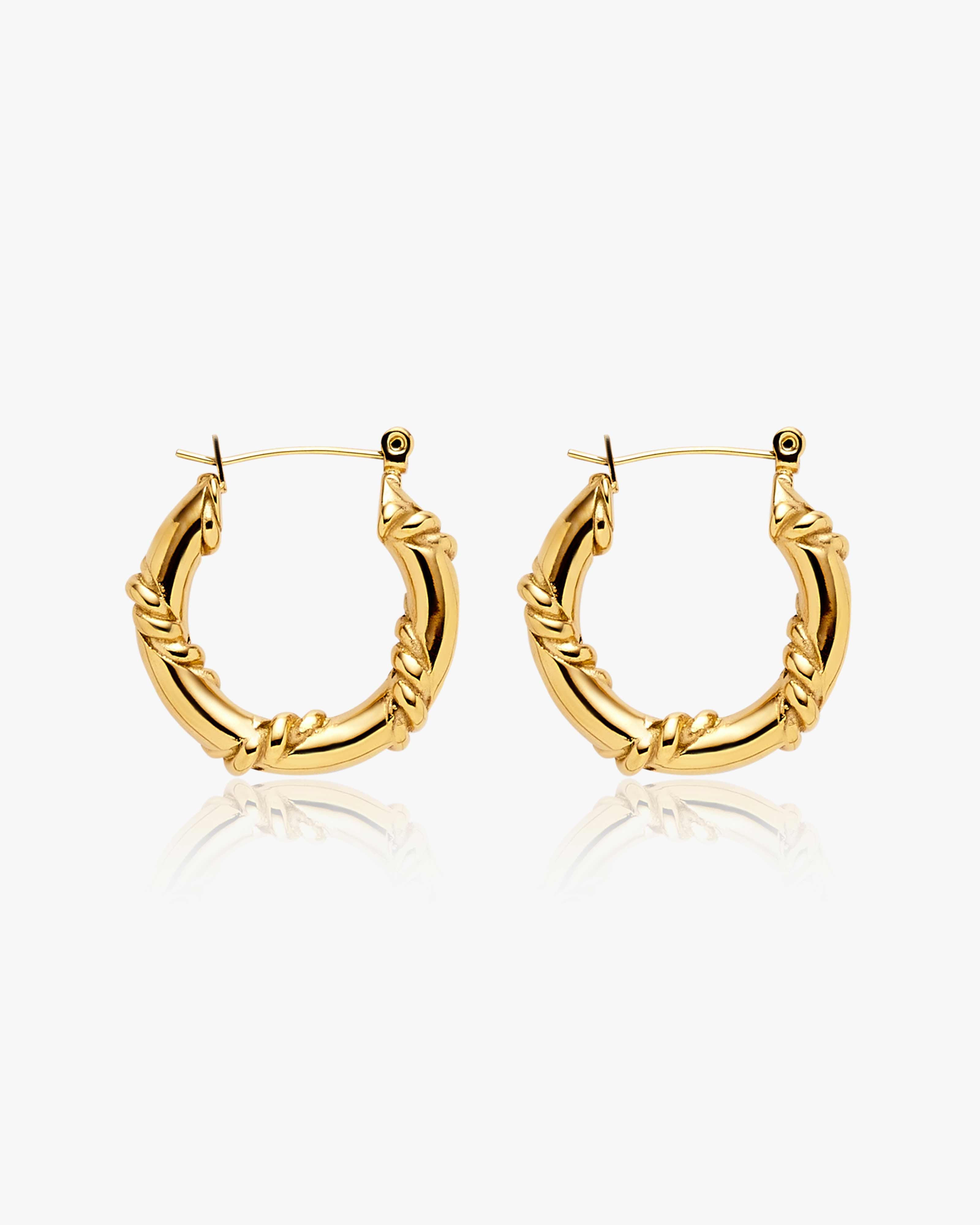 Gold Entwined Hoop Earrings