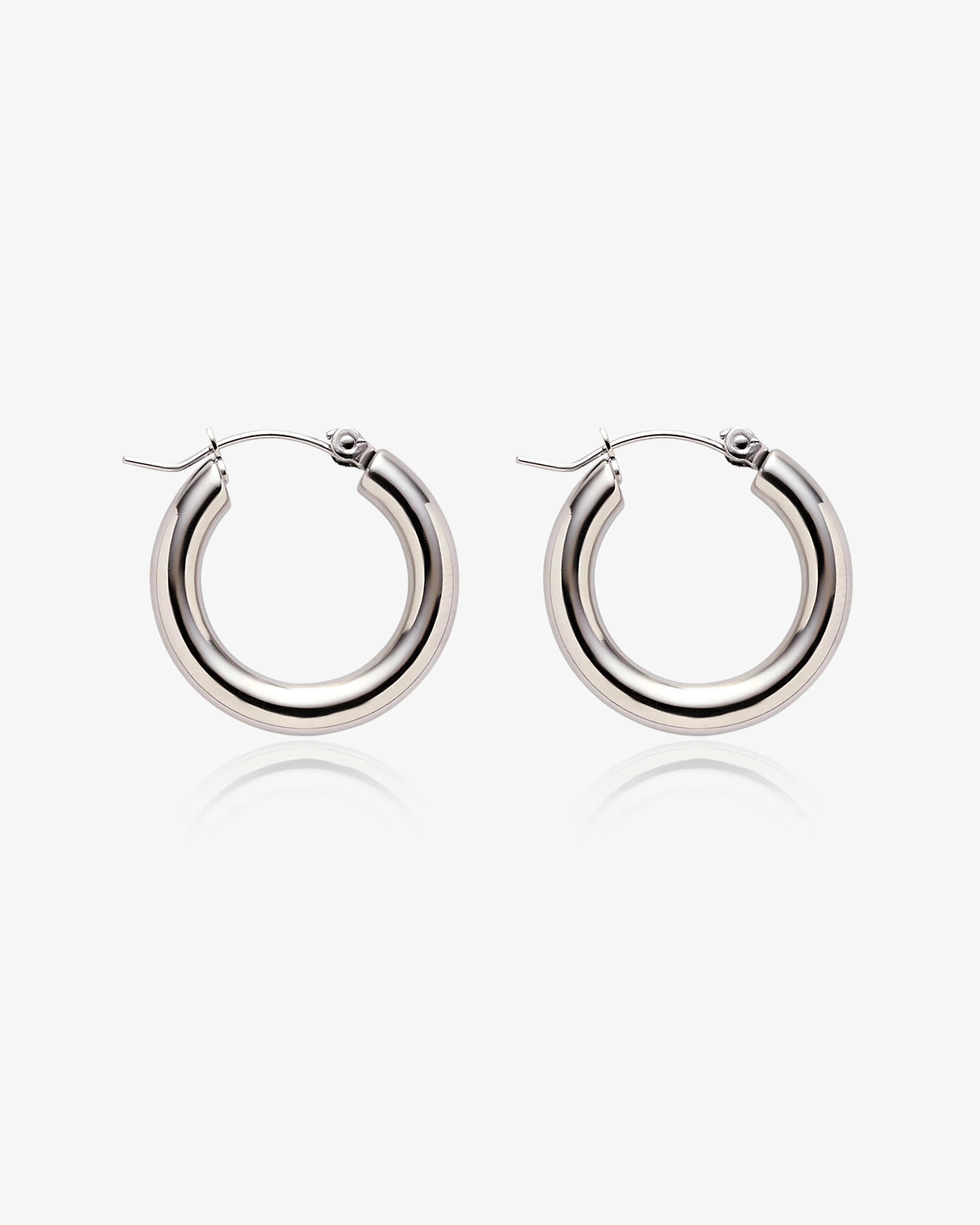 Chunky Smooth Silver Earrings