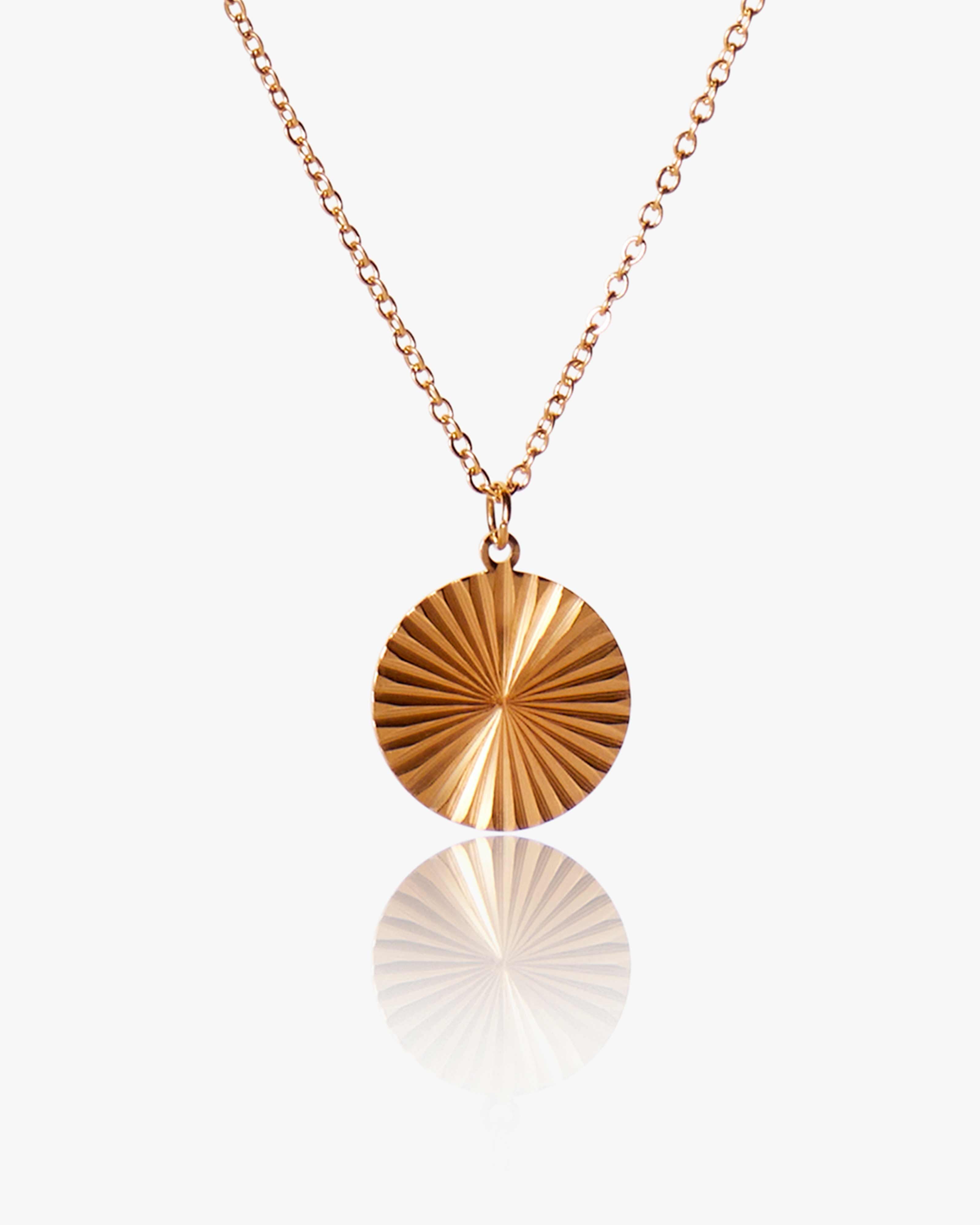 Gold Sunray Pendant Necklace