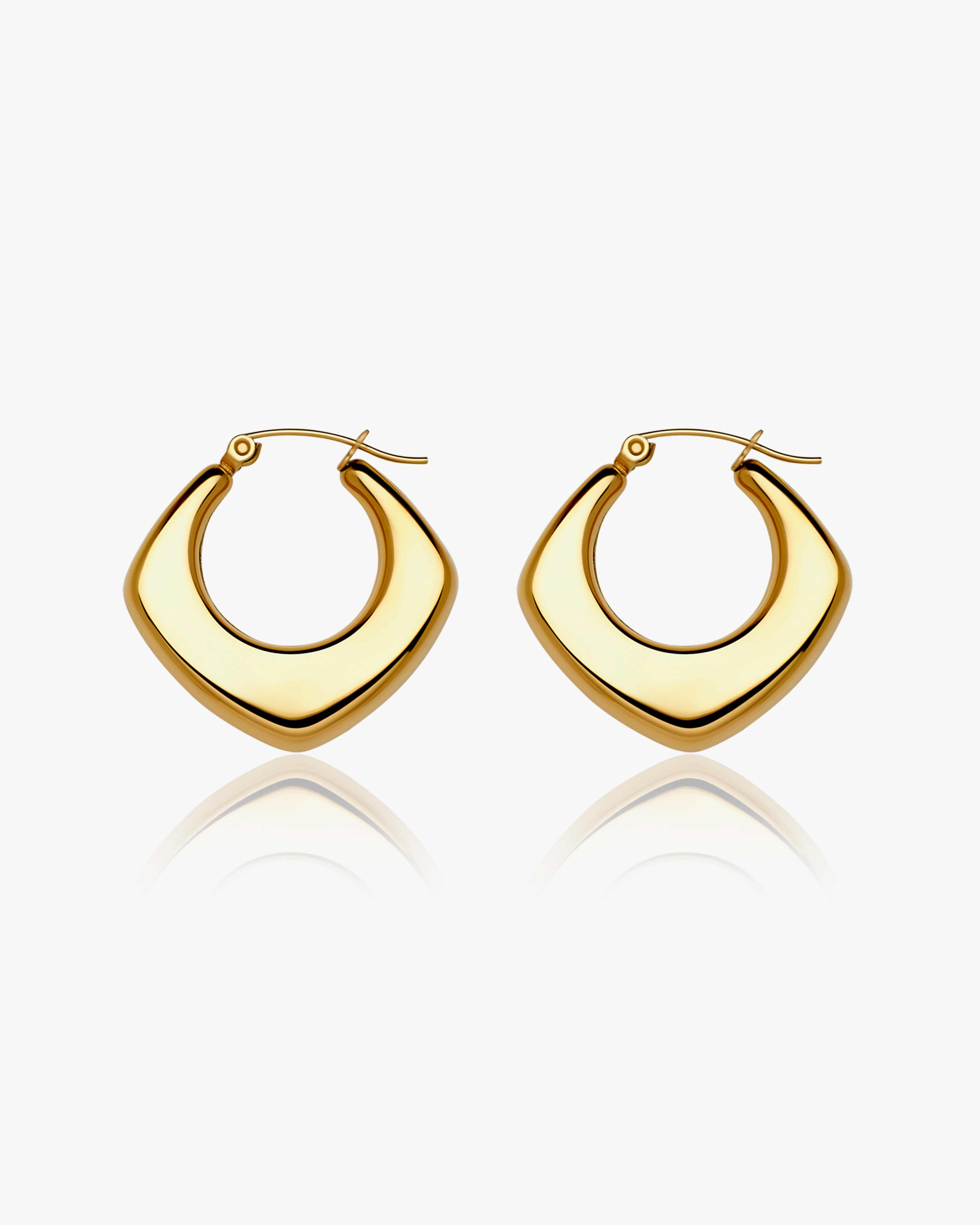 Gold Squared Hoop Earrings