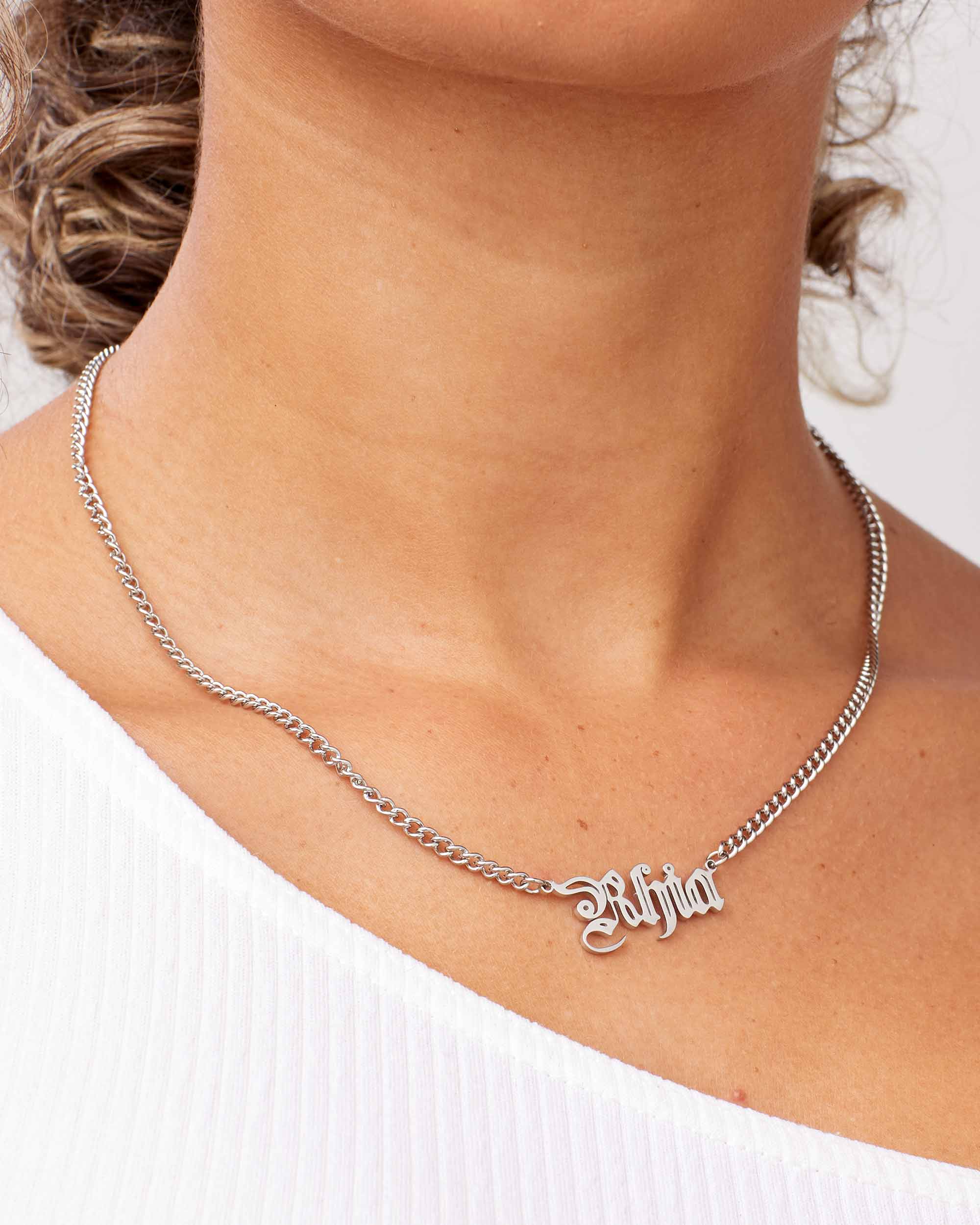 Stencil Custom Name Necklace