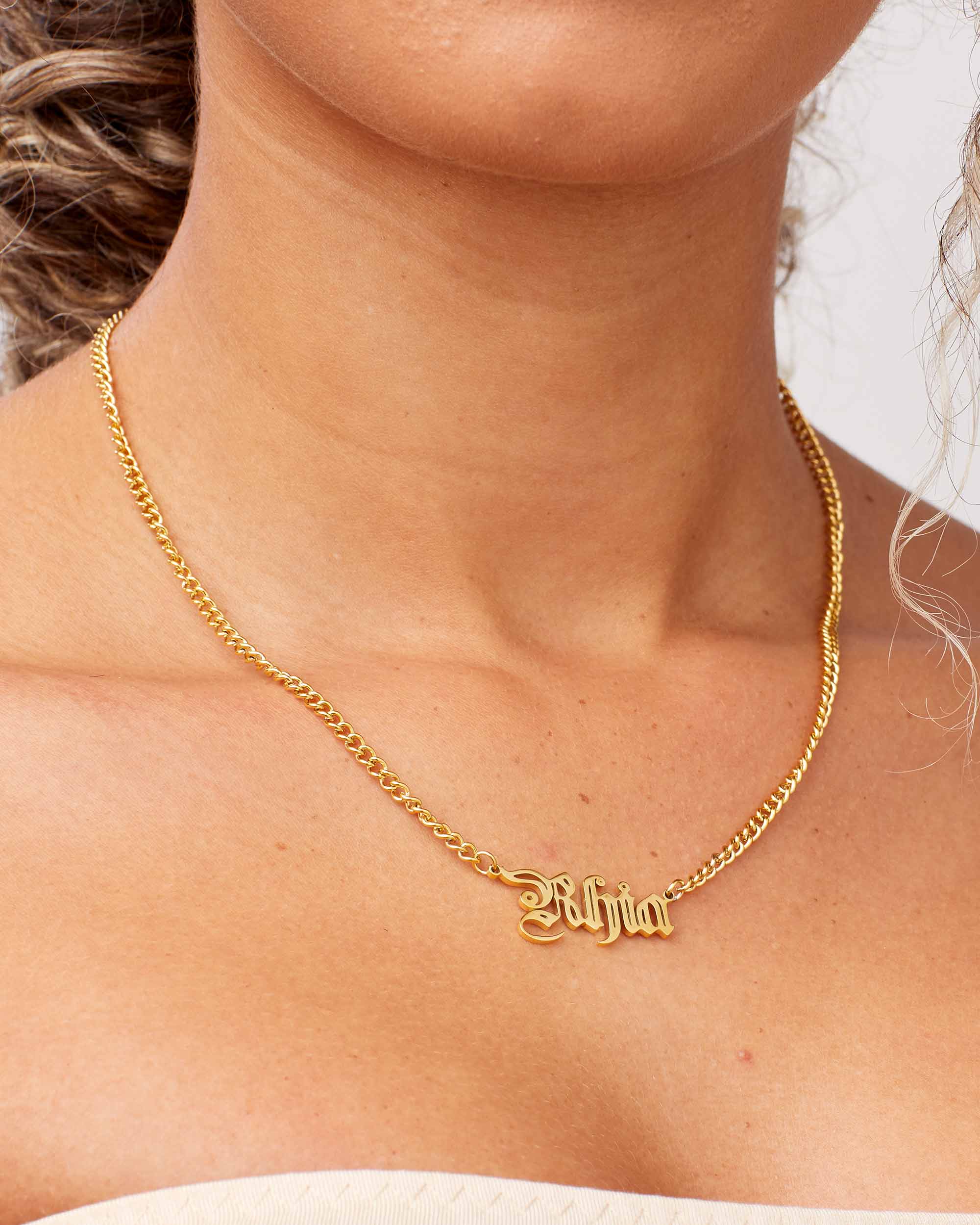 Stencil Custom Name Necklace