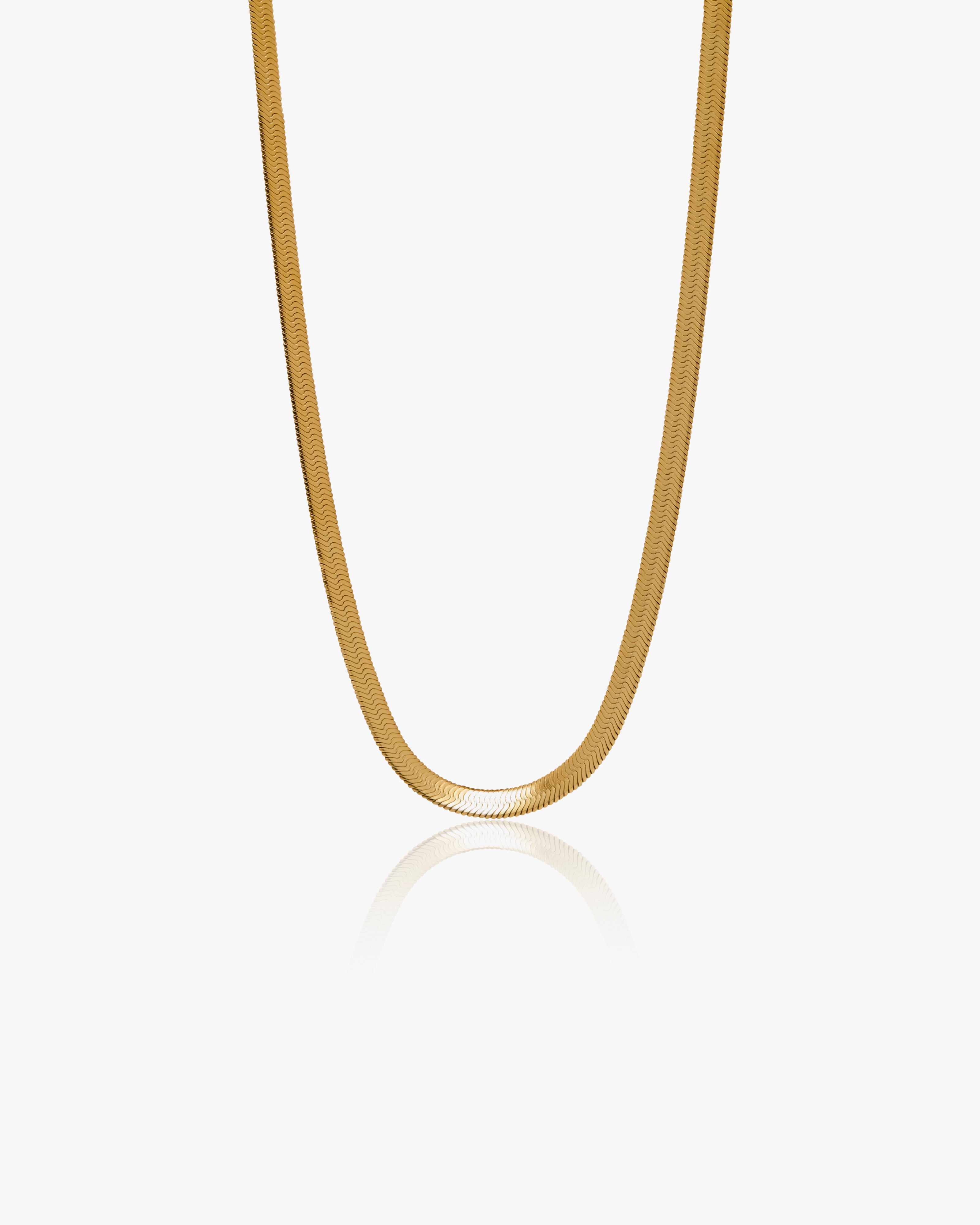 Chunky Gold Herringbone Snake Chain